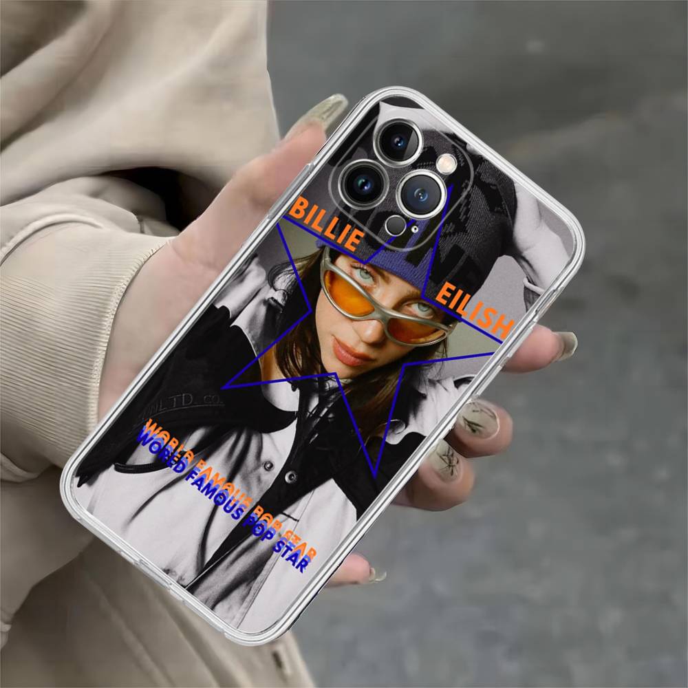 Поп E-Eilish Звезда B-billie Прозрачный чехол для телефона для IPhone 17 Air 16 Pro Max 15 14 13 12 11Plus Ударопрочный чехол