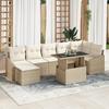 VidaXL 8-Piece Garden Sofa Set with Beige Cushions In Synthetic Rattan 3349047