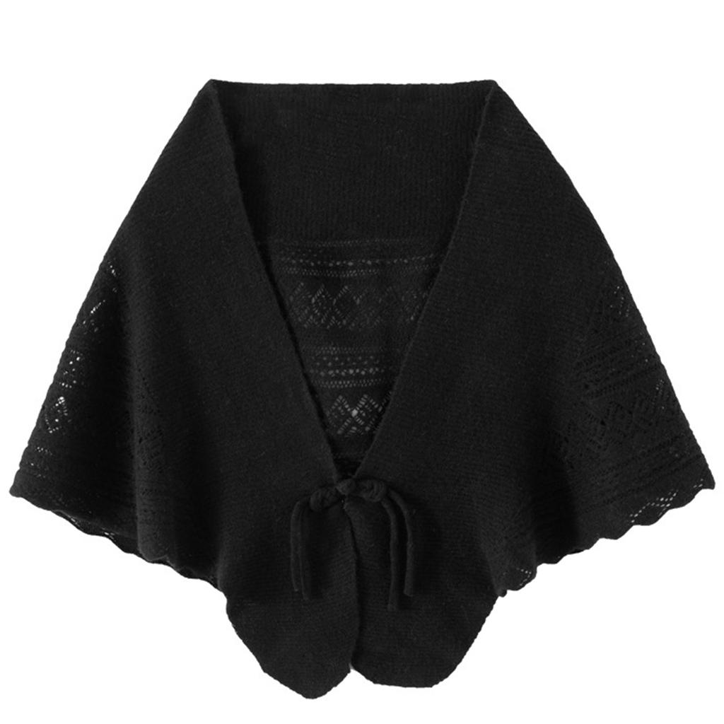 Ladies' Fashionable Cashmere Shawl With Hollowed Out Knitted Western- Button Scarf For Warmth, Small Cape