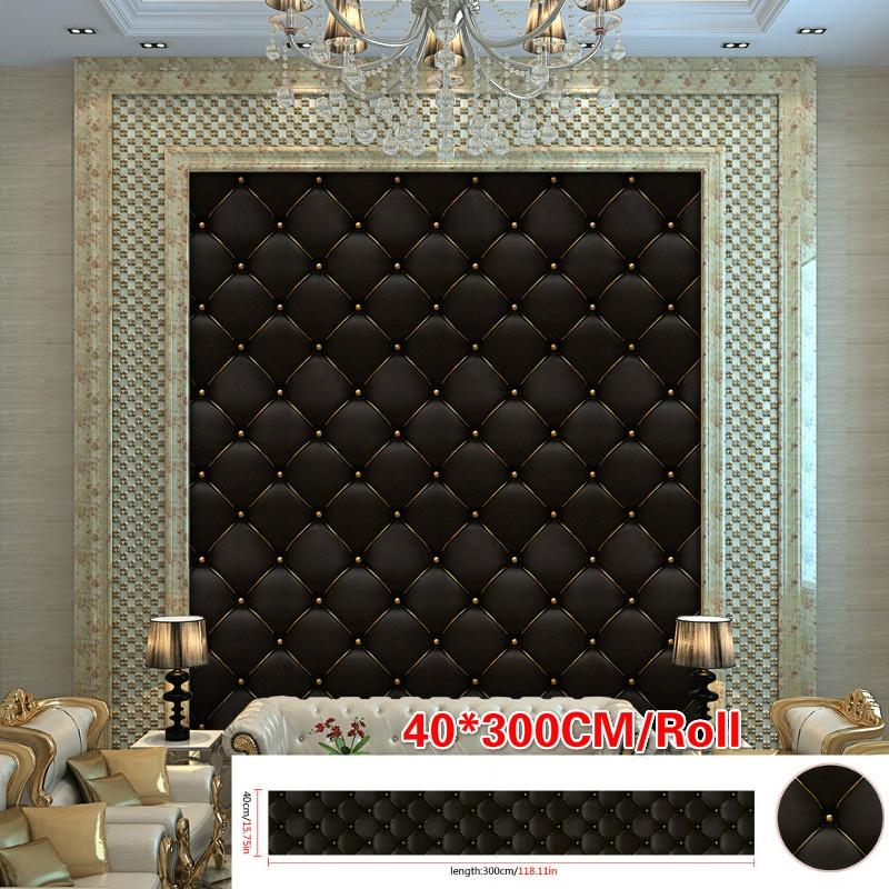 Новый 40*300 см/рулон черный Пномпень 3D стерео кожаный ТВ фон настенные наклейки декоративные картинки Rem