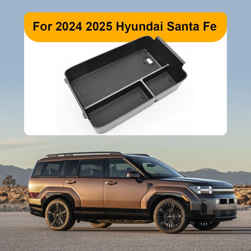Для 2025 2025 Hyundai Santa Fe Органайзер центральной консоли Хранение в подлокотнике Органайзер нижней консоли Лоток для хранения Подстаканники