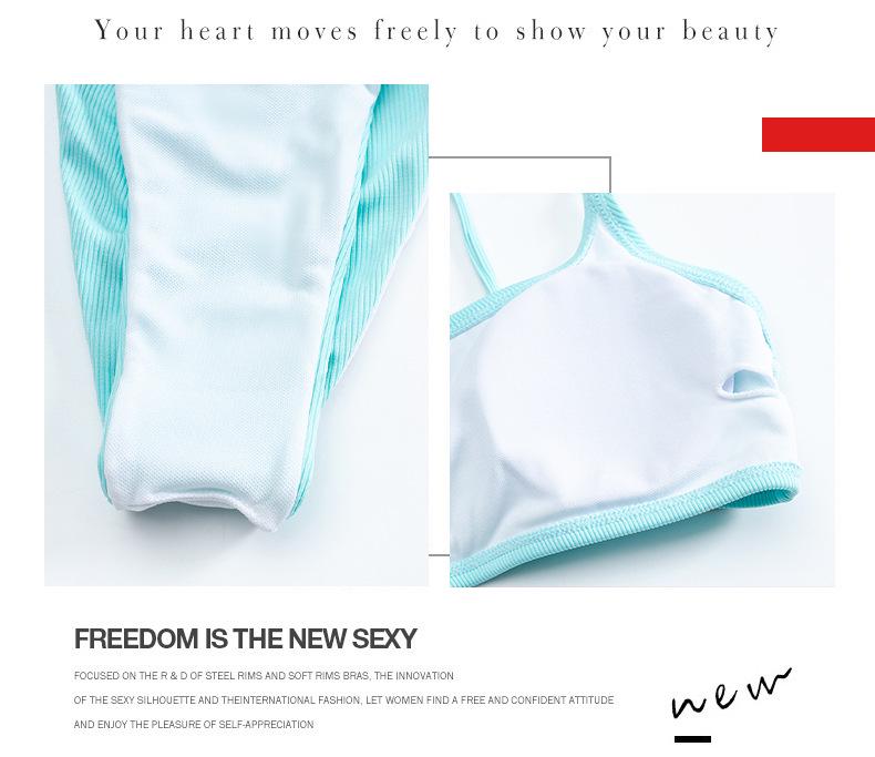 Новое европейское и американское женское сексуальное однотонное раздельное бикини