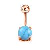 New Products In Europe And America New Imitation Opal Navel Ring Silver Rose Gold Navel Nail 