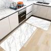 Роскошный белый мраморный кухонный коврик, мягкий утолщенный кухонный коврик, водонепроницаемый нескользящий маслостойкий напольный коврик, коврик для бега