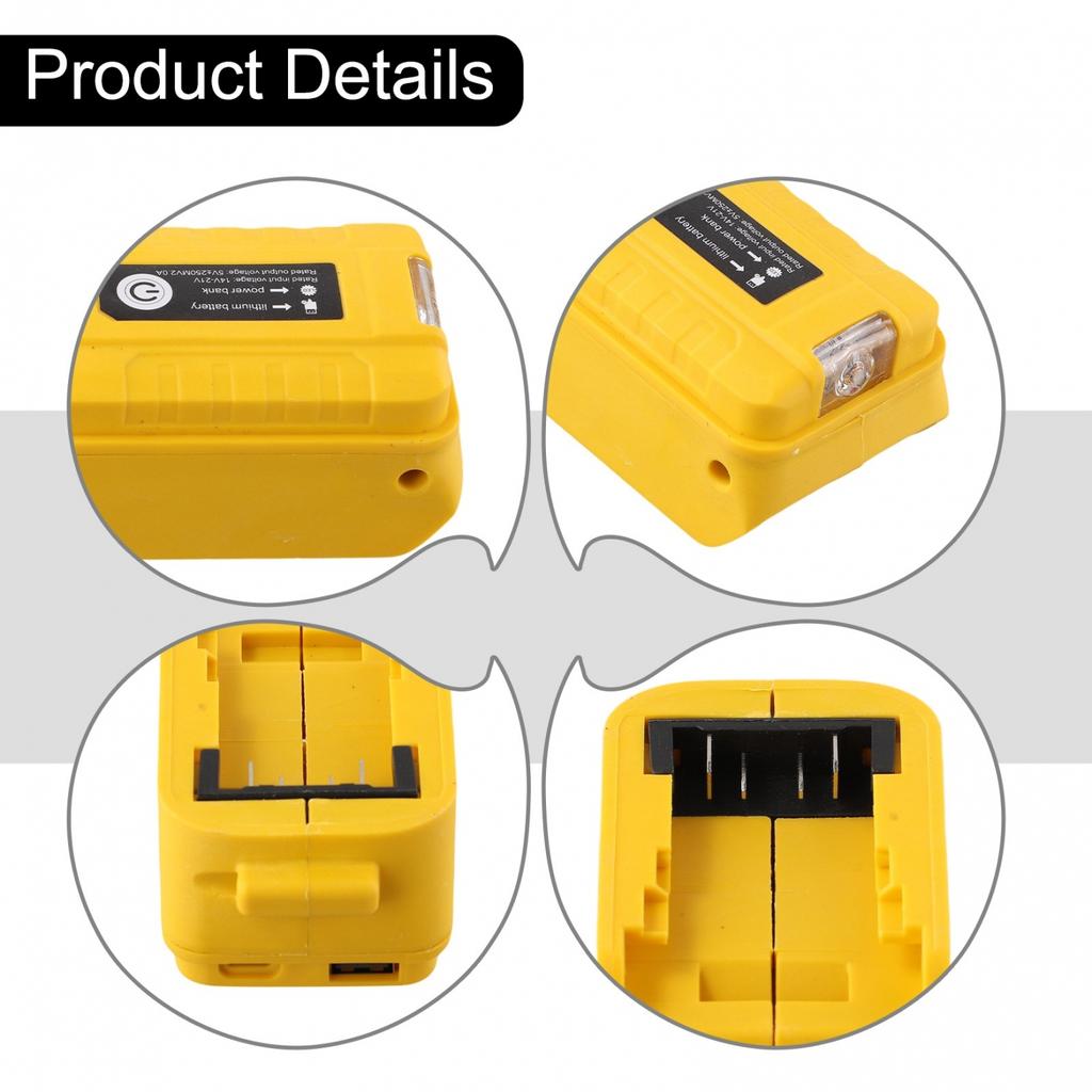 Dual USB Battery Adapter for Dewalt For DCB203 For DCB200 with LED Indicator