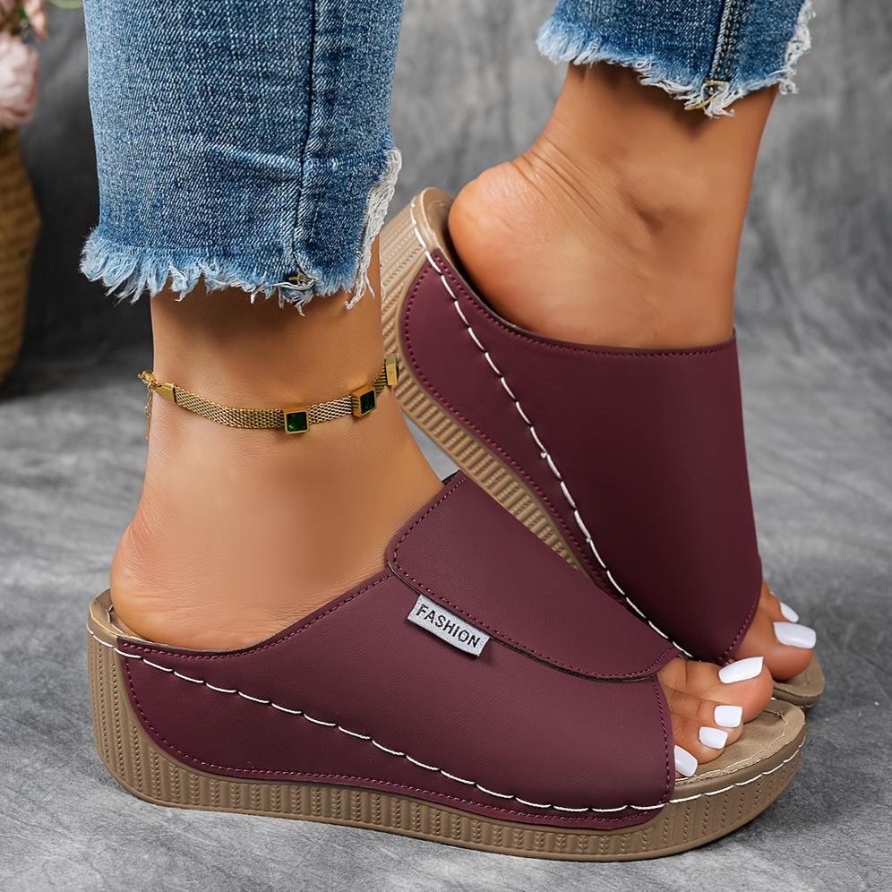 Большие повседневные тапочки на плоской подошве с толстой подошвой для женщин 2025 г. Новые однотонные простые модные тапочки с рыбьим ртом