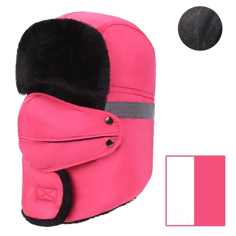 Зимняя теплая холодная утолщенная бархатная шапка-ушанка для мужчин и женщин, защита носа и ушей от ветра, хлопковая шапка-бомбер, плюшевая ветрозащитная маска