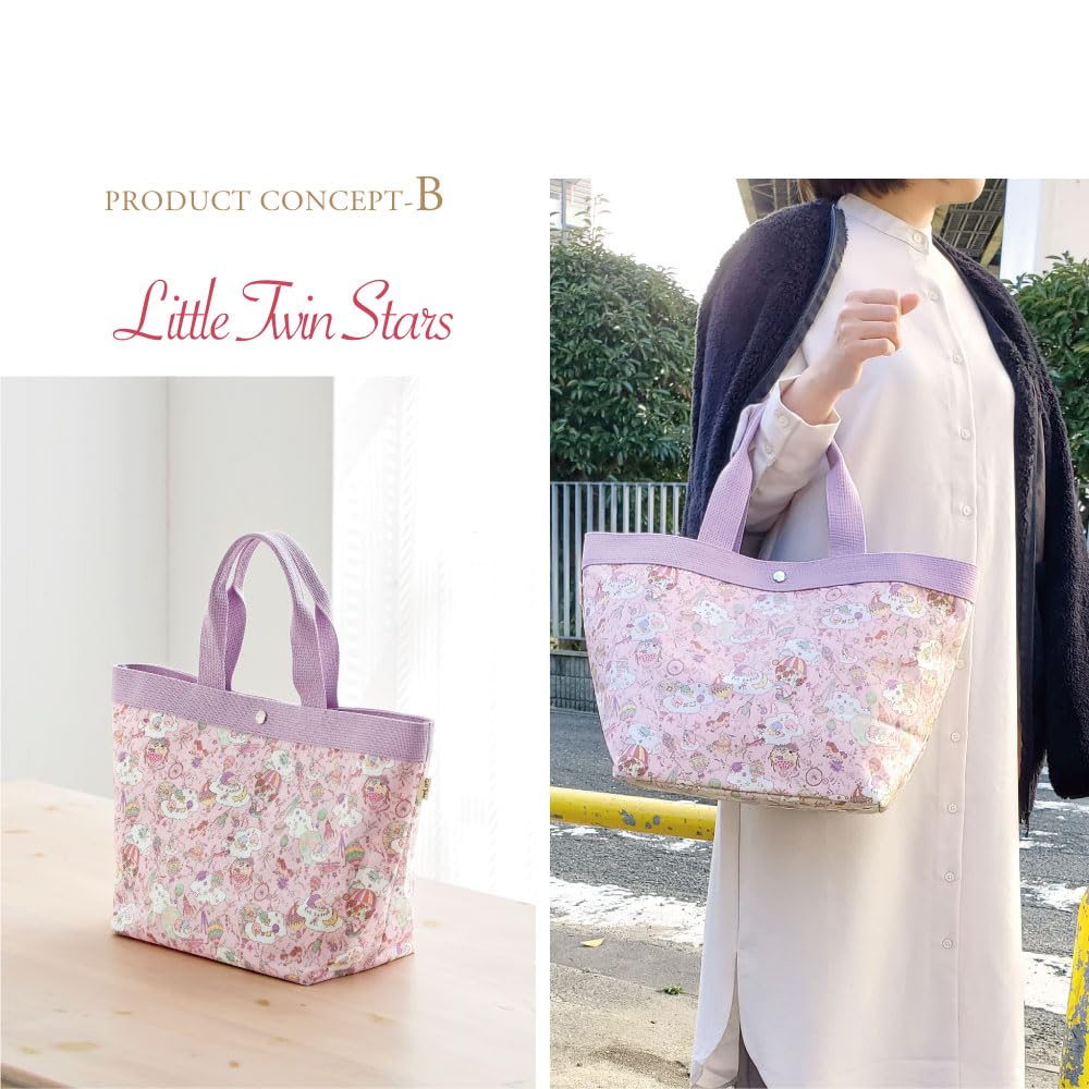 Сумка-тоут размера L с принтом персонажей Sanrio Liberty, отдельно стоящая, большая вместимость, совместимая с форматом A4, дорожная сумка через плечо, спортивная сумка, легкая на молнии