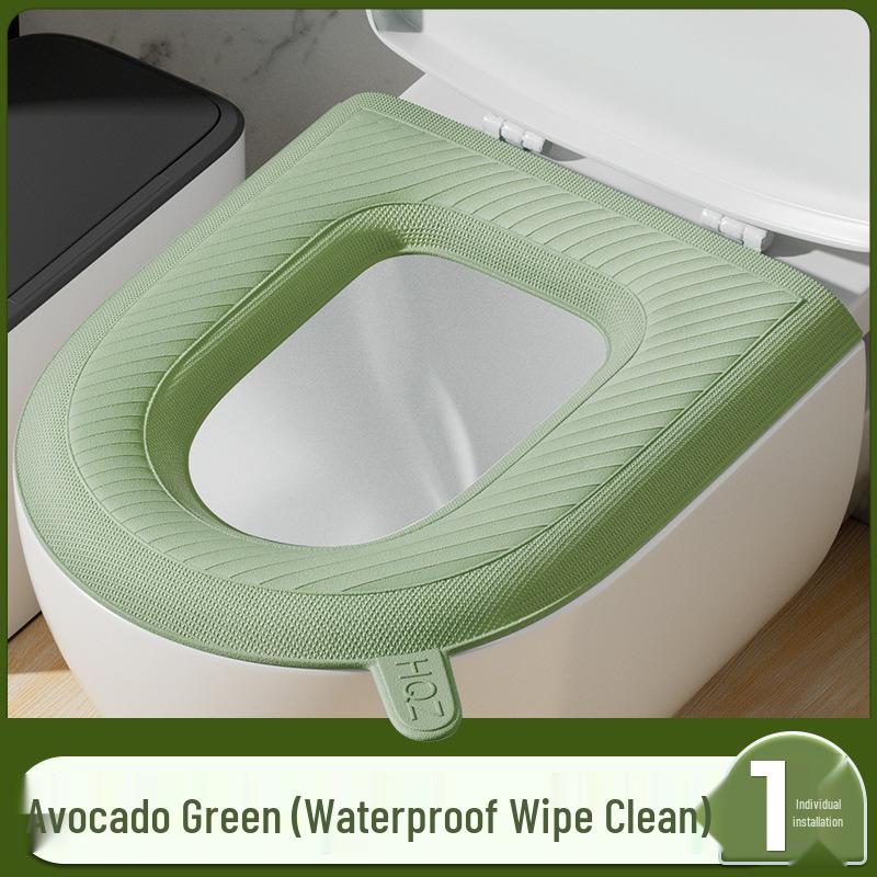 Водонепроницаемая подушка для сиденья унитаза на все сезоны с крышкой и чехлом с утолщенным узором