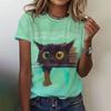 3D Printed Funny Cat T-Shirt For Women Cute Pet Animal Pattern Tees Summer Casual Short Sleeves Oversized T Shirts O-Neck Tops