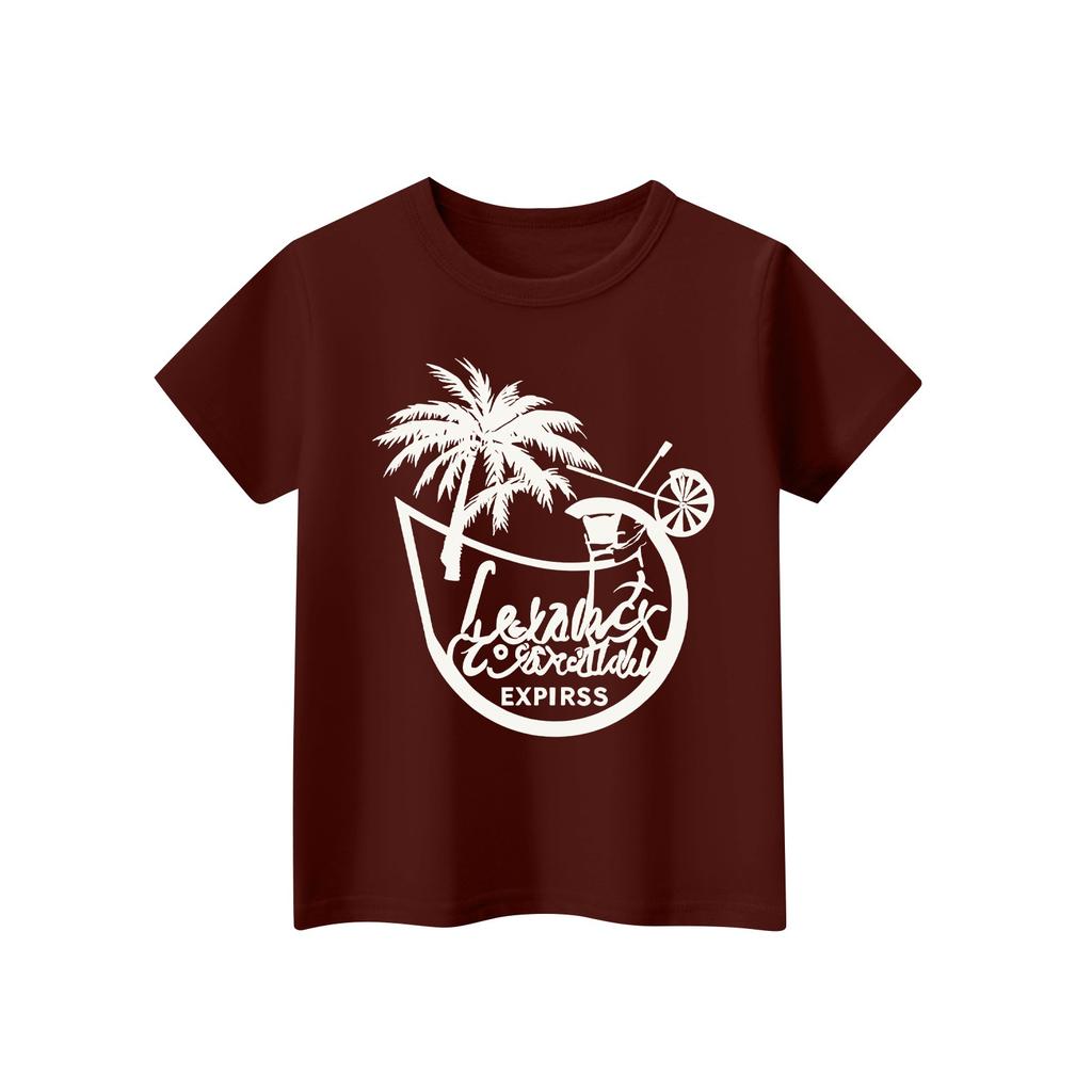 Детская футболка с коротким рукавом и принтом животных, повседневный топ