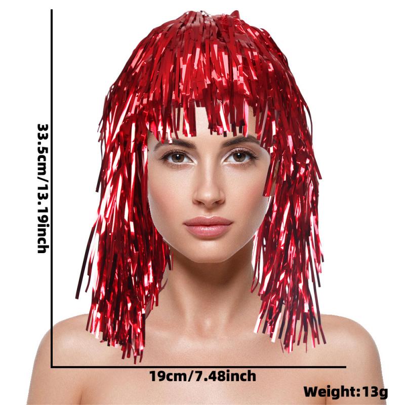 Парик с пайетками, шляпа, день рождения, вечеринка, собрание, спортивное мероприятие, украшение, красочная кисточка, одноразовый парик, реквизит, блестки, дискотека, маскарад
