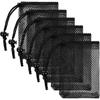 with Cord Lock Closure Small Mesh Bags Durable Black Pouch Mesh Drawstring Bags  for Beach Games