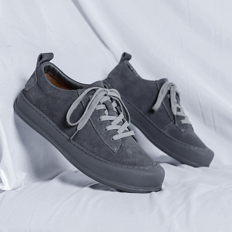Модная минималистская обувь для мужчин, повседневные кожаные кроссовки с широким носком, легкие прогулочные туфли, замшевые туфли, кроссовки