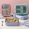 Stainless Steel Microwaveable Lunch Box Kids Compartments Bento Box Food Storage Container Thermal Lunch Box For School Office