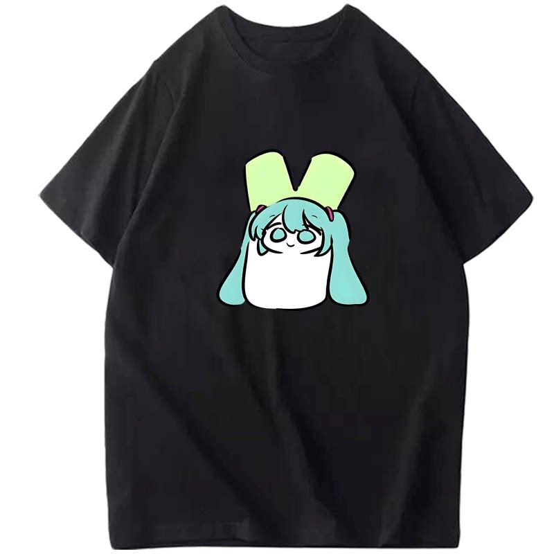 First Tone Co Naming Future Accent Teto Cartoon Animation Q Version Anime Printed Tshirt New Unisexs and Unisexs Casual Tshirt