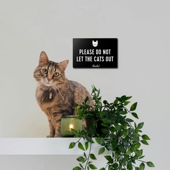 Деревянный знак для кошек с надписью «ПОЖАЛУЙСТА, НЕ ВЫПУСКАЙТЕ КОШЕК НА ВЫХОД» для украшения стены в деревенском стиле для дома, офиса, гостиной, спальни