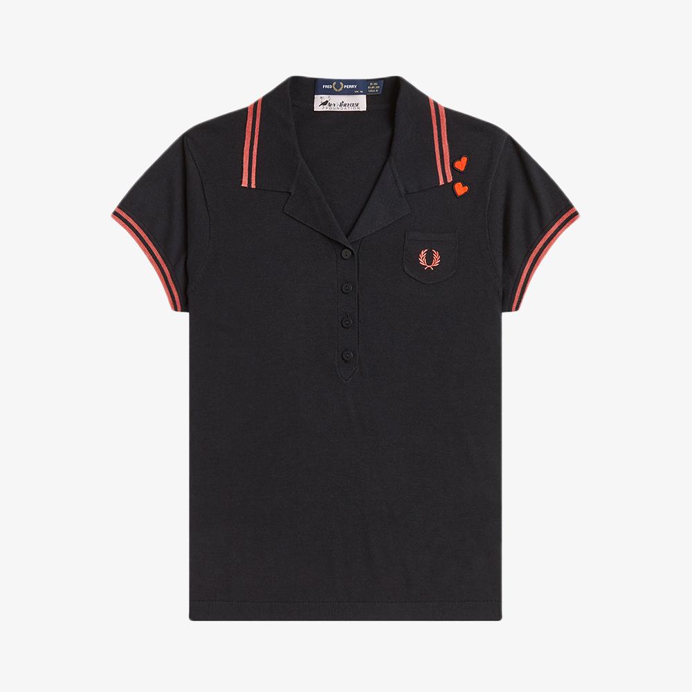FRED PERRY [Amy Winehouse] Pocket Detail Knit Shirt - Black/White Afpf2612142-102