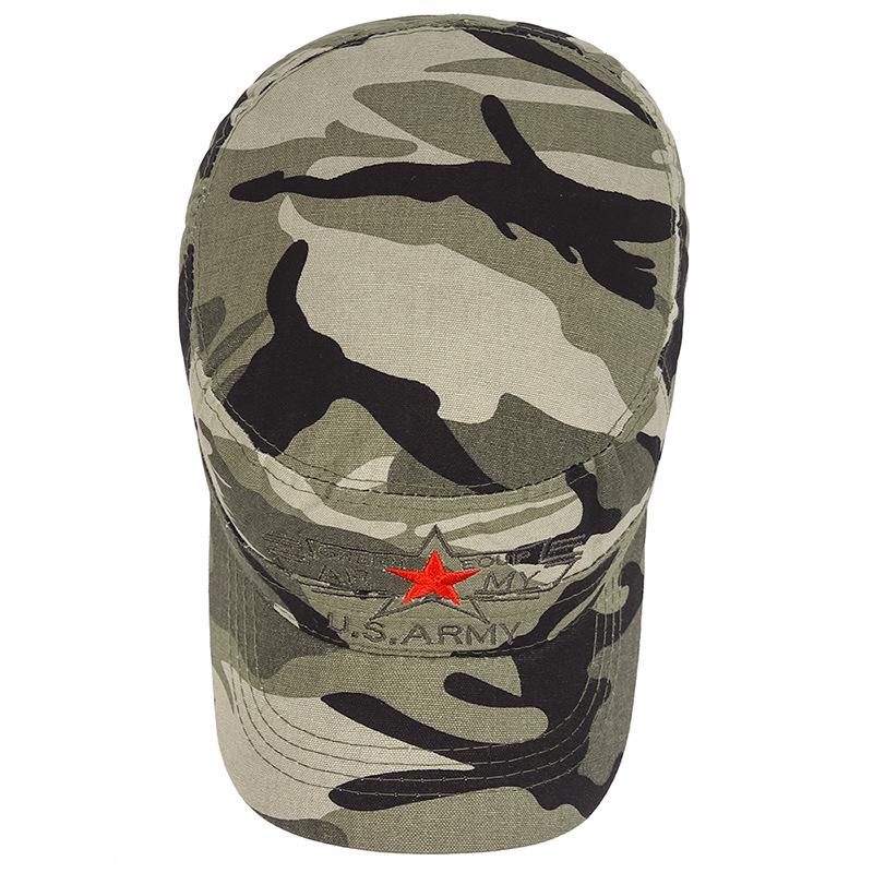 Men's Cotton Camouflage Embroidered Flat Top Sun Hat - Spring/Autumn Fashion & Versatile Sunshade for Women