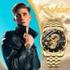 Dragon Stainless Steel Gold Analog Waterproof Quartz Fashion Watch In Gold Perfect Gift for Day Men's Watch Display, Calendar, Watch, - Birthdays,