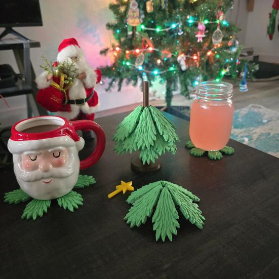 Yousheng 1 набор подставок под рождественскую елку, пластиковые термоизоляционные подставки, подставки со звездочкой, защита стола, декоративные подставки для горячих блюд