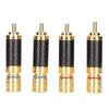 4pcs HiFi RCA Plugs Gold Plated Shielded Shell Lossless Solder Speaker Cable Connectors for 8mm