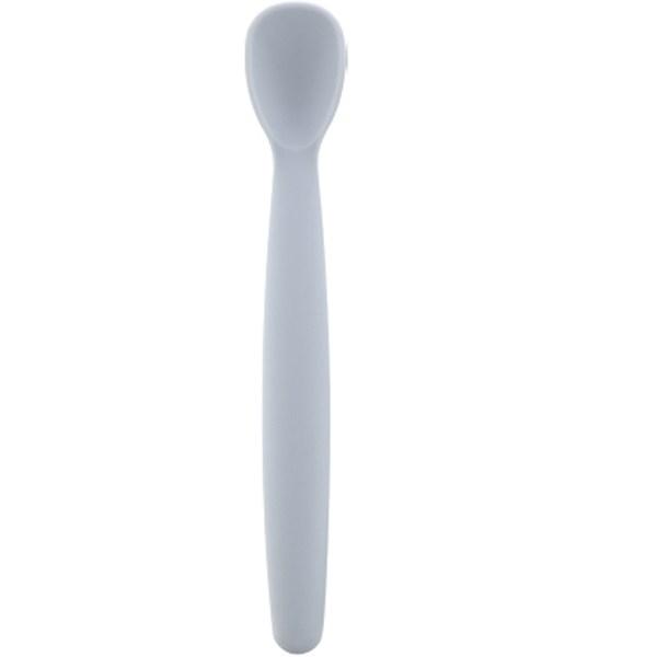 Pantheon Silicone Early and Middle Baby Food Spoon + Case, Soft Blue, 1 Piece