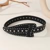 Punk Style Willow Nails Personalized Belt Decoration Versatile Snap Buckle Belt Trendy Trouser Belt