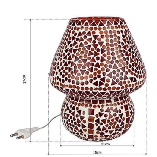 Стеклянная настольная лампа в форме гриба для прикроватной тумбочки, гостиной и домашнего декора. Турецкая лампа (Красный, 6,5 дюймов, Лампочка не входит в комплект).