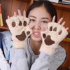 Kawaii женские кошачьи перчатки, модные плюшевые варежки с кошачьими когтями для девочек, теплые мягкие плюшевые короткие зимние перчатки без пальцев с половиной пальца