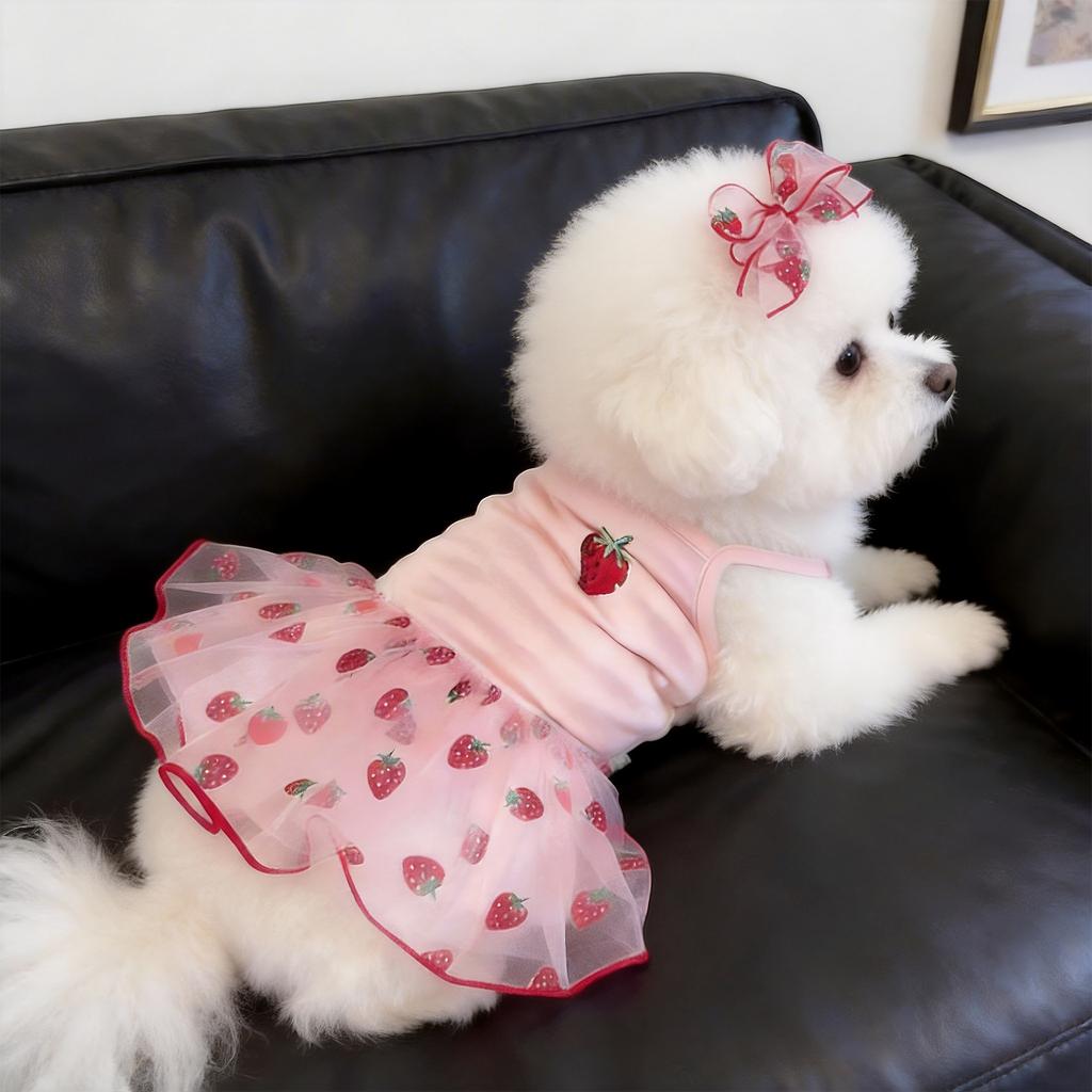 Pet gauze dress, summer thin dress for poodles, teddy bears, bichons, yorkshires, small dogs, cats, and other pets
