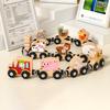 Kids Wooden Magnetic Farm Train Toy Color Cartoon Animal Number Preschool Learning Toddlers Boys Girls Educational Locomotive Carriages Toy