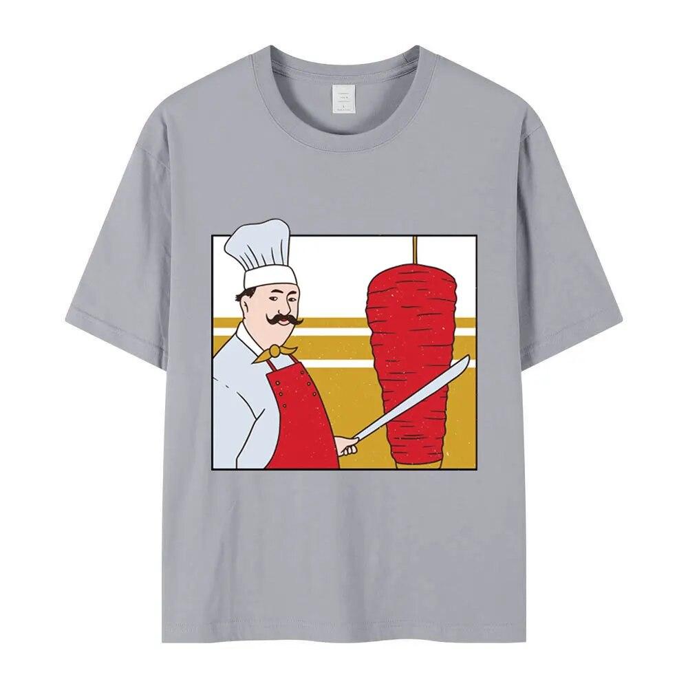 Лидер продаж, забавная футболка с принтом донер-кебаба, унисекс, уличная мода, футболка большого размера, женская футболка унисекс в стиле хип-хоп, футболки из чистого хлопка в стиле Харадзюку