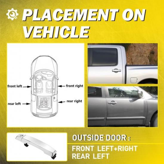 2x Exterior Front Door Handle Fits 2004-2015 Nissan Titan/2005 06-2015 Armada EA