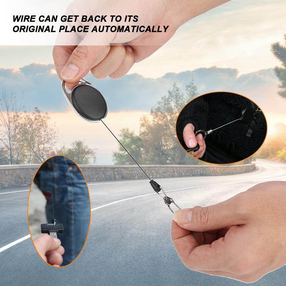 60 см нейлоновый трос выдвижной брелок растягивающийся застежка ключи анти-потерять брелок (10 шт)