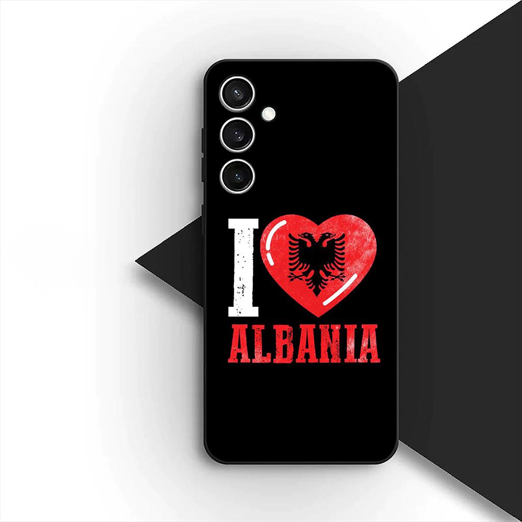 Soft Cover for Samsung Galaxy S24 S25 S23 FE Ultra Plus S7 Edge S25+ S23+ A56 5G Casing Phone Case Albania Love Albanians Flag