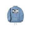 Li Ning X OG Slick Collaboration Skateboard Series Loose Wash Denim Jacket Men Jackets Light-Blue-Denim AJDT543-3