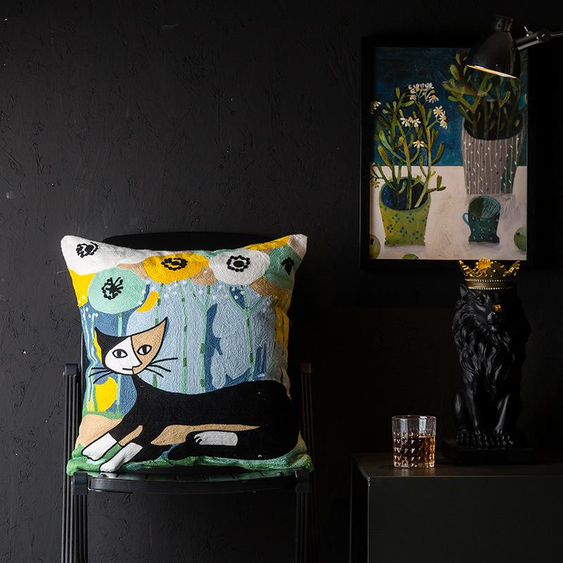 Чехол для подушки в стиле кантри в европейском и американском стиле с изображением Пикассо для гостиной, вышитая подушка для прикроватной подушки