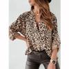 Spring Autumn Leopard Print Blouse Women Loose Casual Long Sleeve Shirt Female Elegant Buttons Cardigan Top