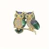 Delysia King Creative Cartoon Cute Owl Brooch Unisex High Grade Color Crystal Temperament Brooches
