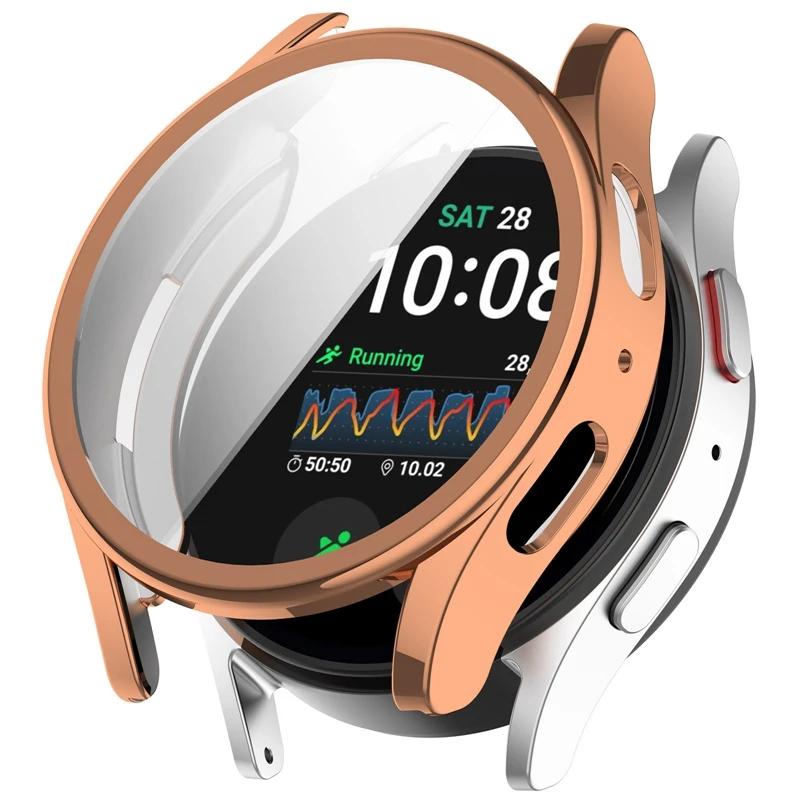 Silicone Case Glass For Samsung Galaxy Watch 7 40MM 44MM All-Around Screen Protector Soft TPU Protective Cover Watch7 44mm Cases