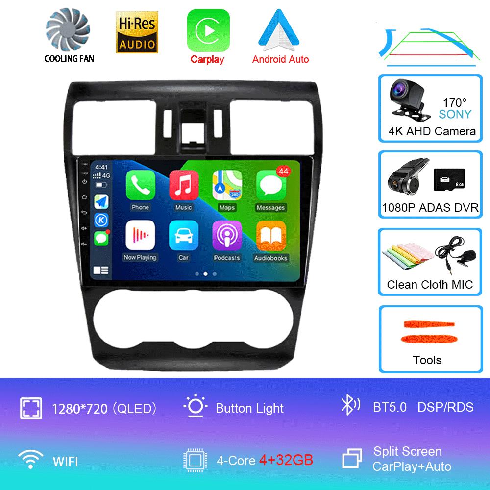 Android 14 Video Player Car Stereo Radio For Subaru Forester 4 SJ XV 2012-2015 4G Multimedia Navigation GPS Carplay 360 Camera