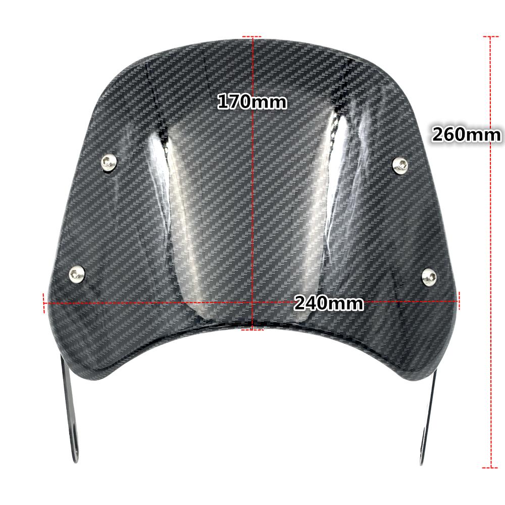 Картина из углеродного волокна для мотоцикла, маленькое лобовое стекло в стиле ретро, ​​маленькое лобовое стекло, переднее лобовое стекло, универсальное для большинства