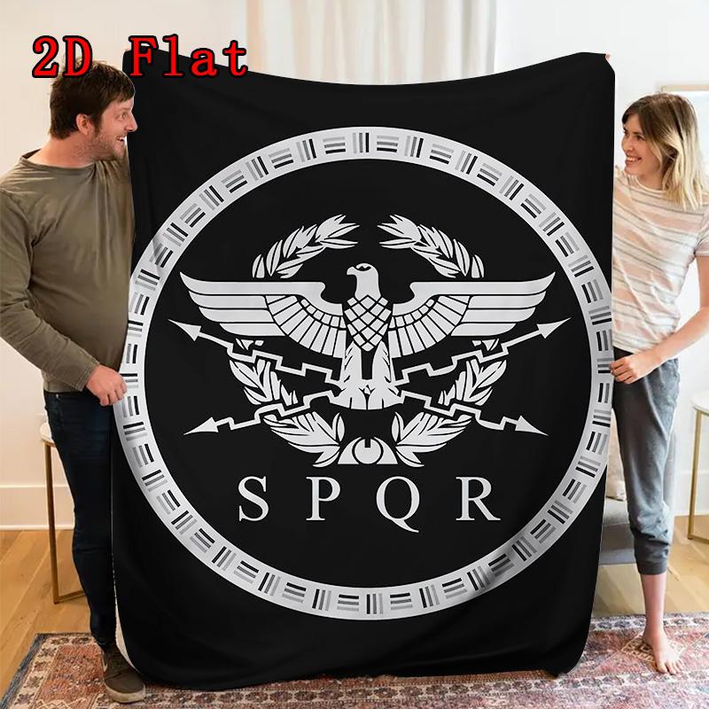 SPQR 2D Flat Pattern Flannel Blanket High quality All Seasons Warmth and Comfort Perfect for Christmas Gifts.MMT0918081