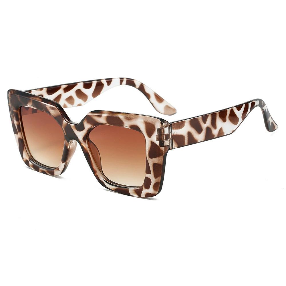 Модные очки Leopard Square для женщин - Градиентные линзы Антибликовые солнцезащитные очки для отпуска и пляжной вечеринки