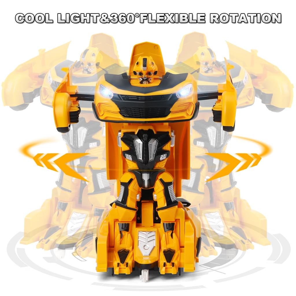 Remote Control Car Transform Toys,2.4G 1:12 Scale Transform Car Robot,One Button Transformation and 360 Rotation Drifting