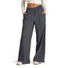 Women Sweatpants Elastic Mid-rise Adjustable Drawstring Straight Wide Leg Jogger Athletic Pants with