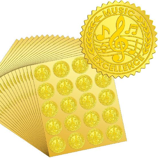 Kosiz 500 Pcs Official Seal of Excellence Embossed Gold Foil Certificate Seals 1.5 Inch Self Adhesive Gold Achievement Award Stickers for Graduation