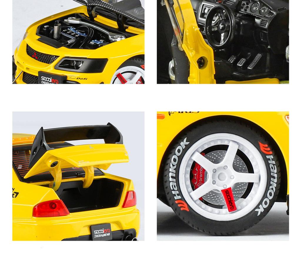 1/24 Mitsubishi Lancer Evolution IX EVO Модифицированный Автомобиль Сплав Модель Автомобиля Звук и Свет Детская Игрушка Коллекционные Предметы Подарок на День Рождения