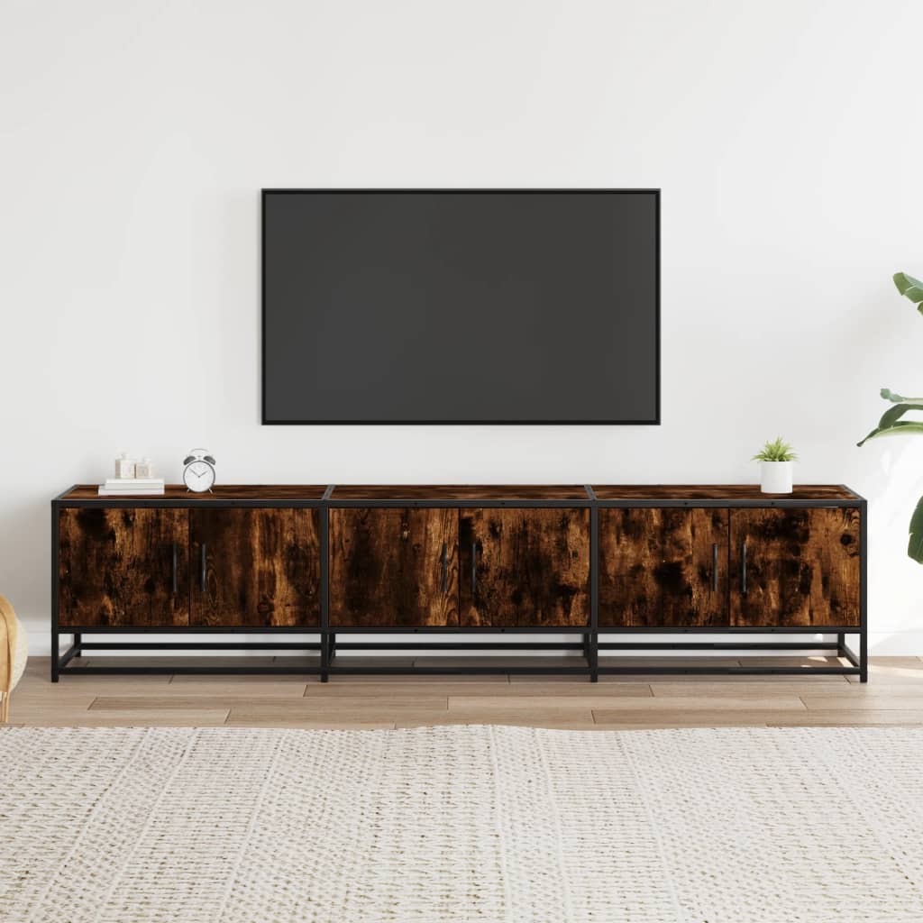 TV Cabinet Smoked Oak 180 x 35 x 41 cm Wood Based Panel